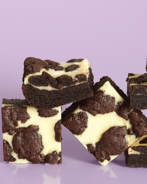 black and white cheesecake squares
