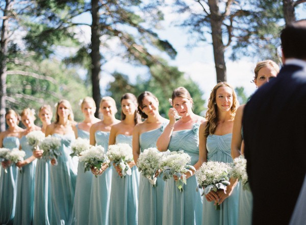 blue chiffon bridesmaid gowns