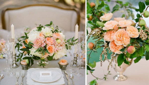 peach centerpieces