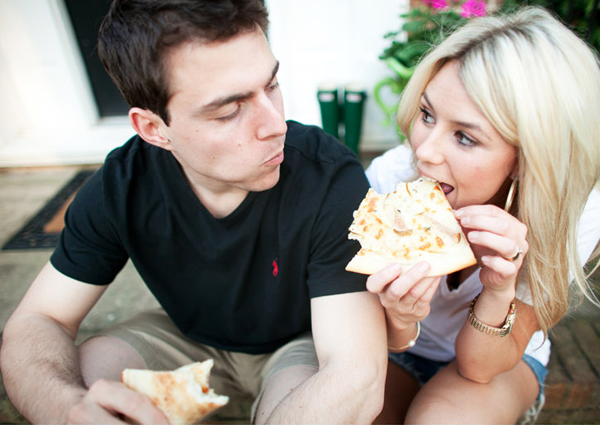 pizza engagement session