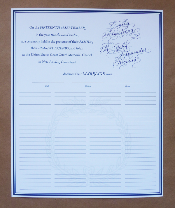 custom quaker marriage certificate