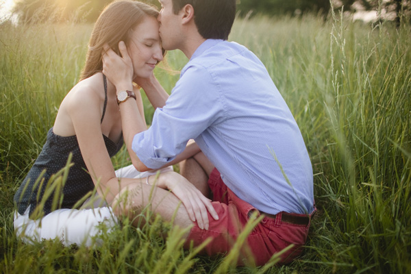 grassy engagement session