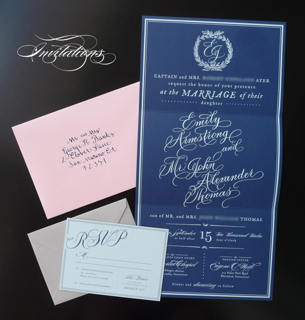 Southern wedding - calligraphy invitation suite