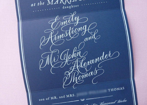 Southern wedding - calligraphy invitation