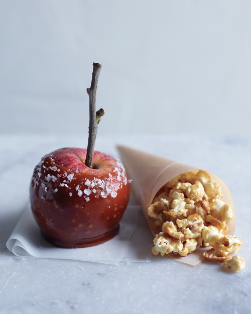 caramel apples with sea salt