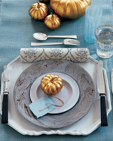 gold pumpkin place card