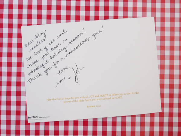 gingham christmas card