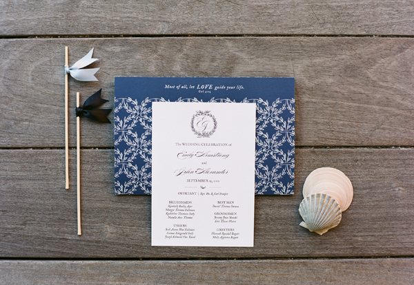 navy wedding invitation