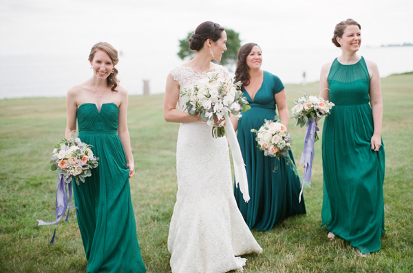 Natalie Joe S Summer Wedding At The Branford House Em For Green Bridesmaid Dresses
