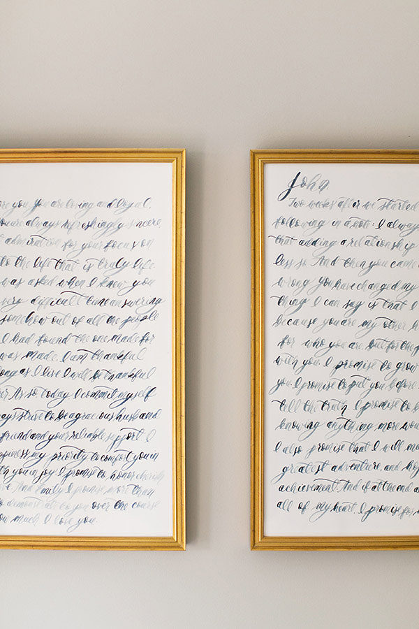 calligraphy wedding vows