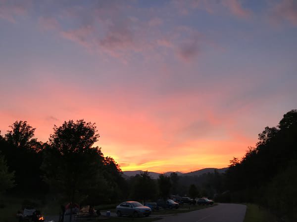 camping sunset
