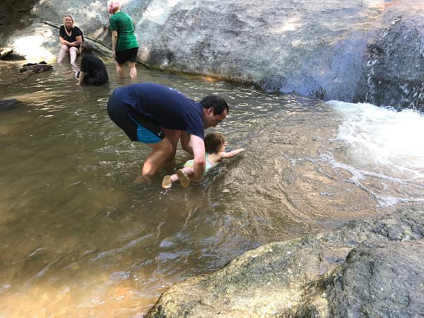 waterfall swimming